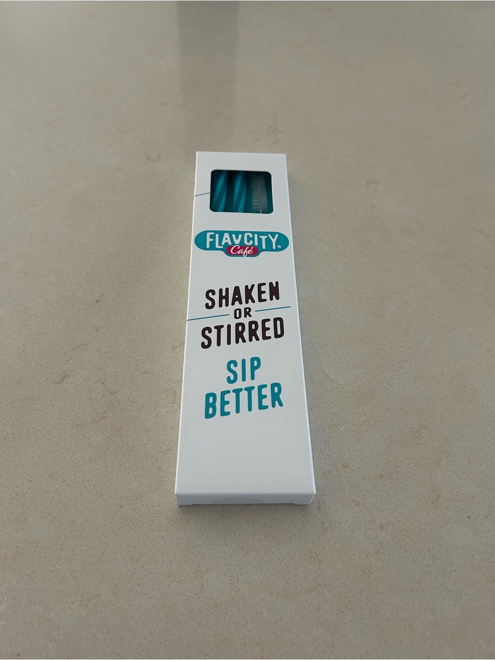 Flav City Cafe Turquoise Reusable Straws
